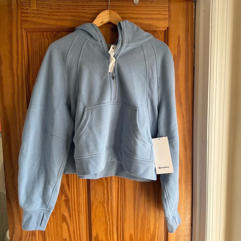 lululemon athletica Light Blue Half-Zip Hooded Pullover Sweatshirt